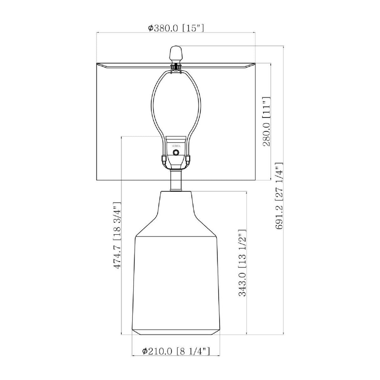 Painted Cement Accent Table Lamp | Oroa.com