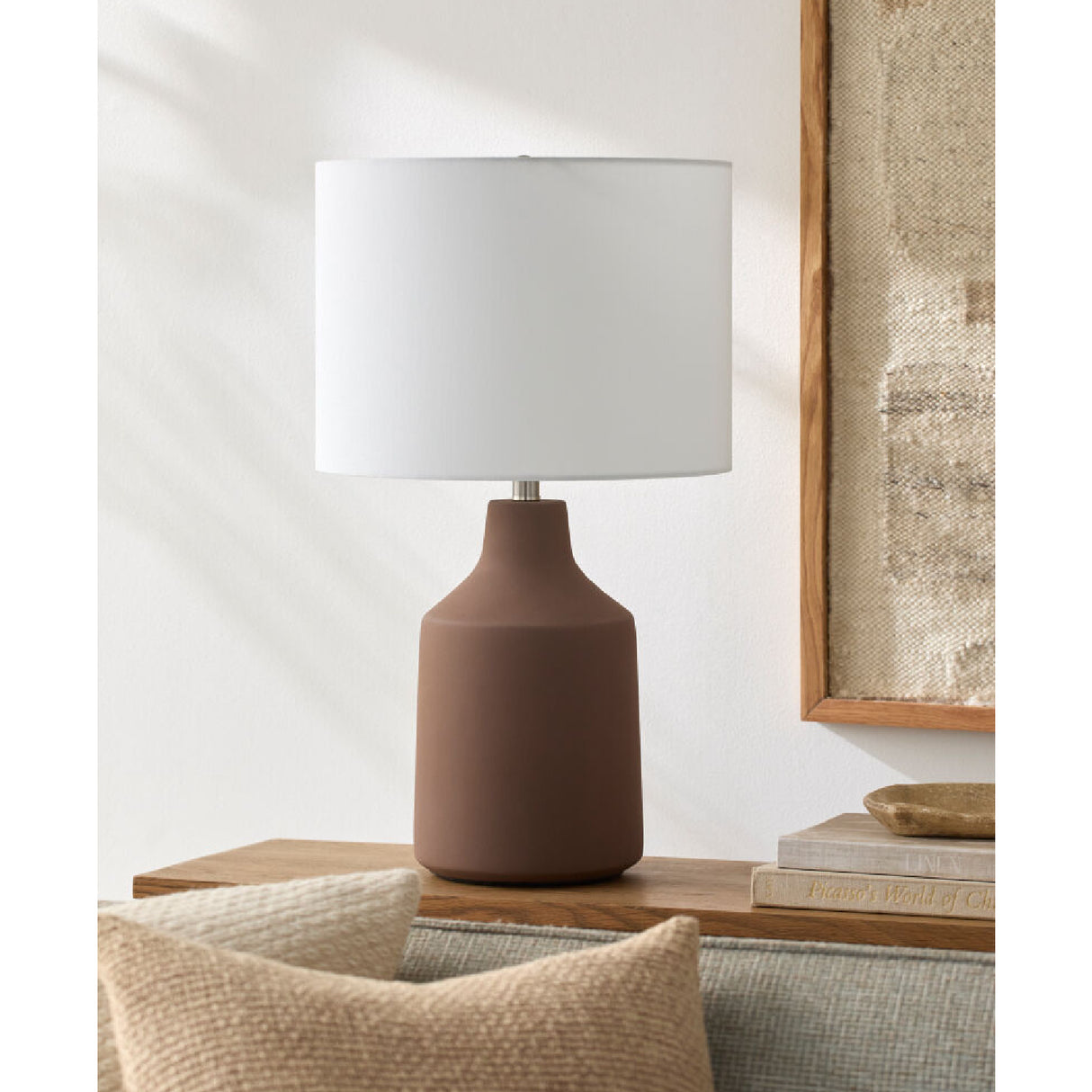Painted Cement Accent Table Lamp | Oroa.com
