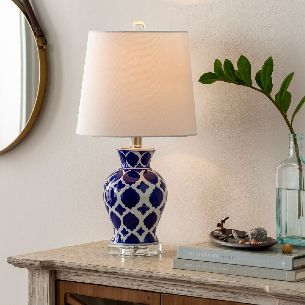Modern European furniture - Blue Patterned Ceramic Table Lamp - www.oroa.com | Oroa.com