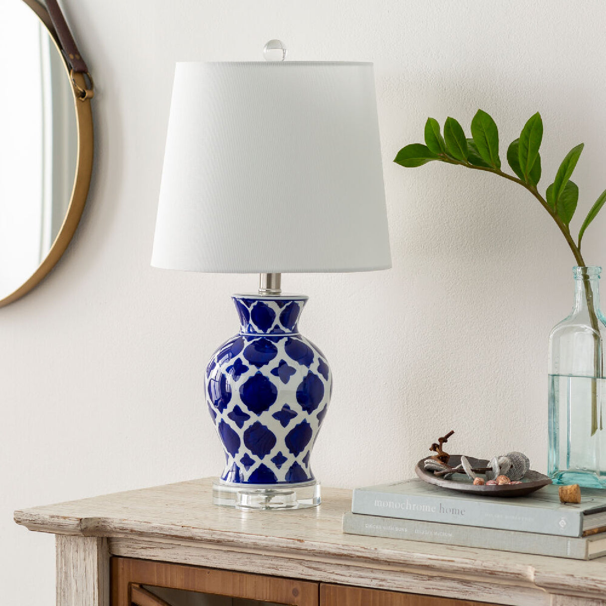 Modern European furniture - Blue Patterned Ceramic Table Lamp - www.oroa.com | Oroa.com
