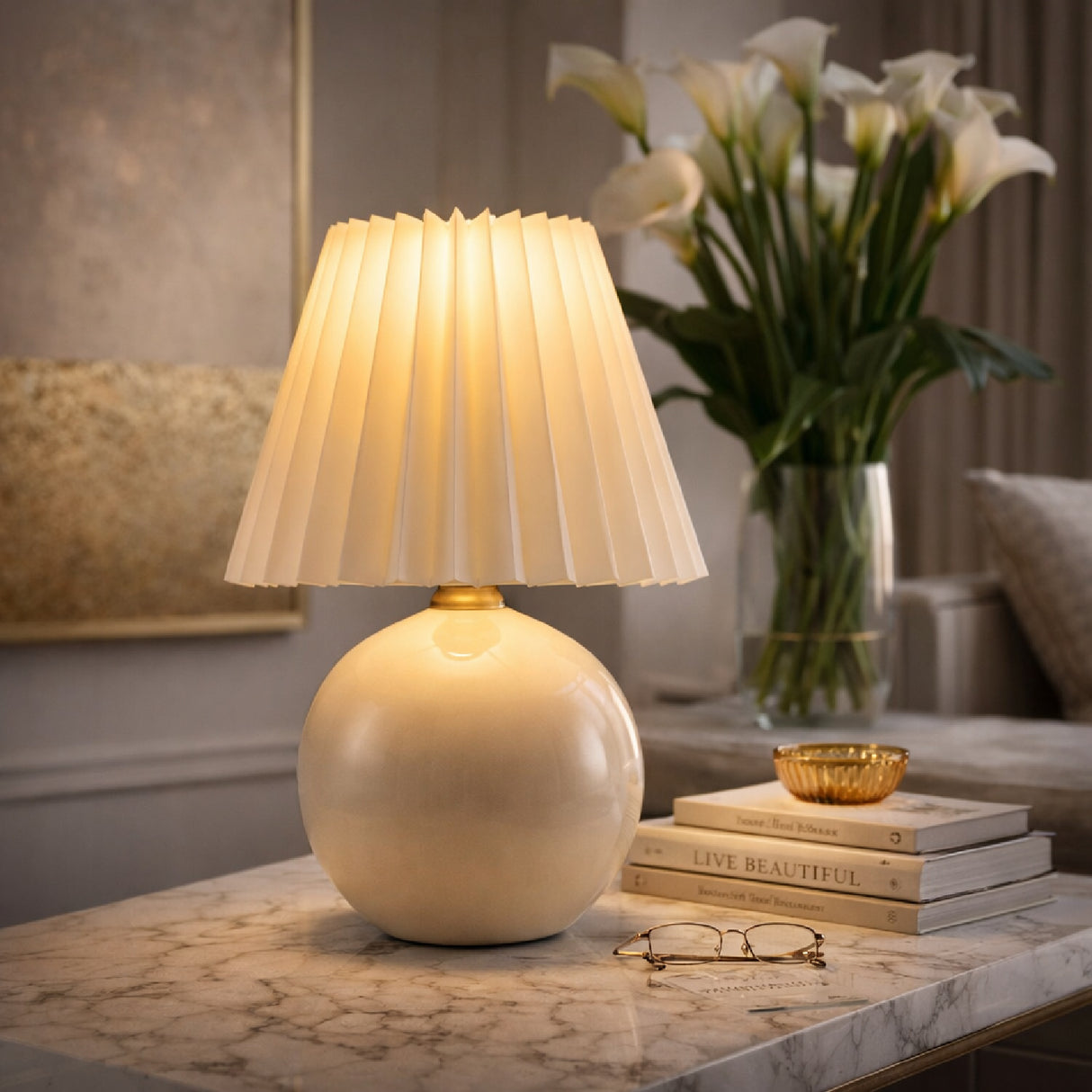 Modern European furniture - Ceramic Sphere Table Lamp - www.oroa.com | Oroa.com