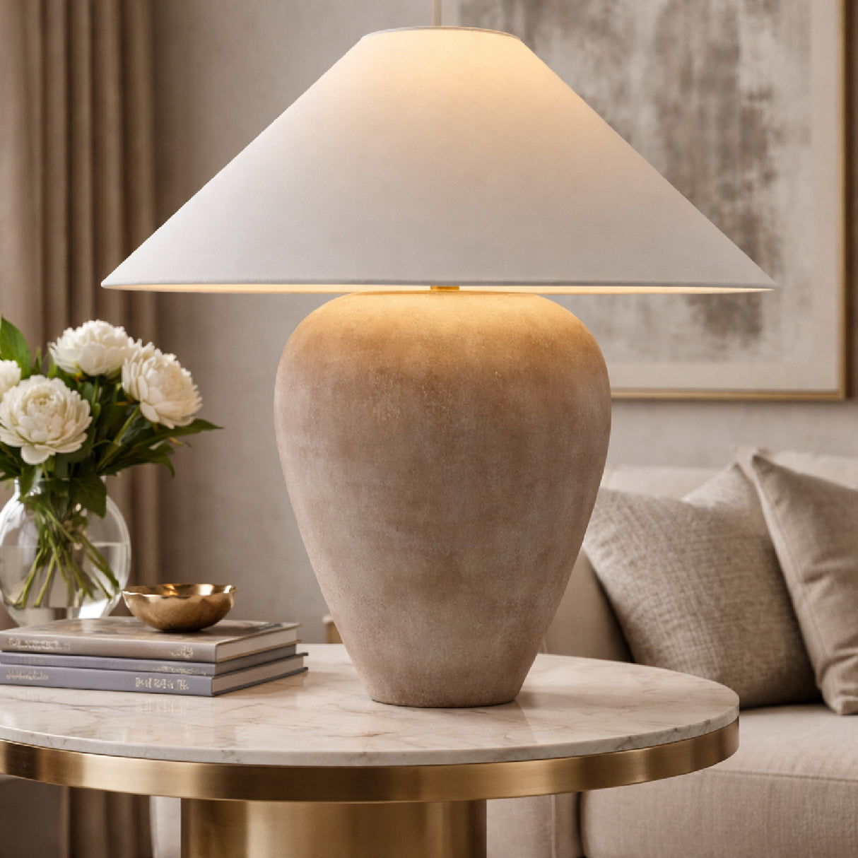 Glazed Brown Ceramic Table Lamp | Oroa.com
