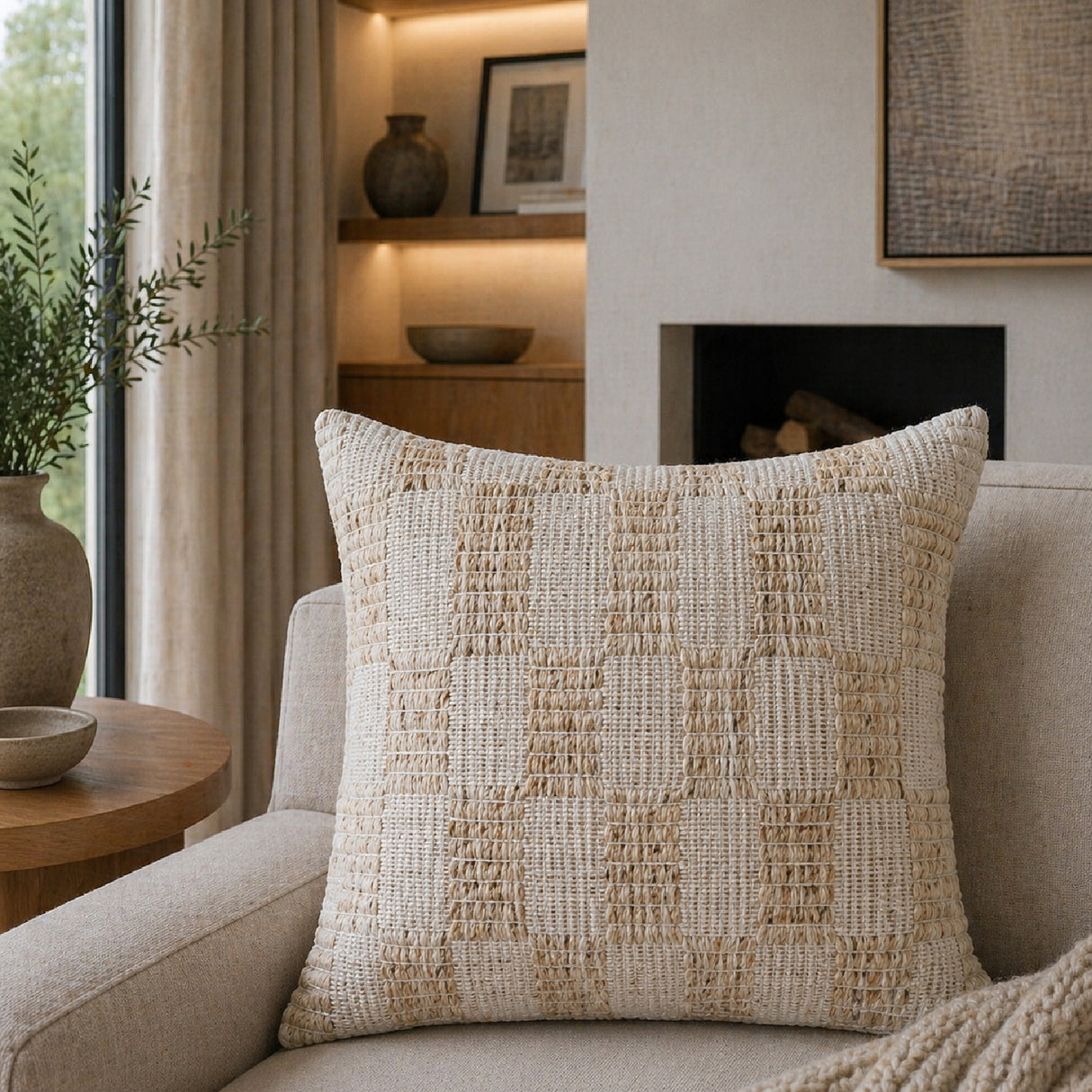 Modern European furniture - Cotton Patterned Poly Insert Pillow - www.oroa.com | Oroa.com