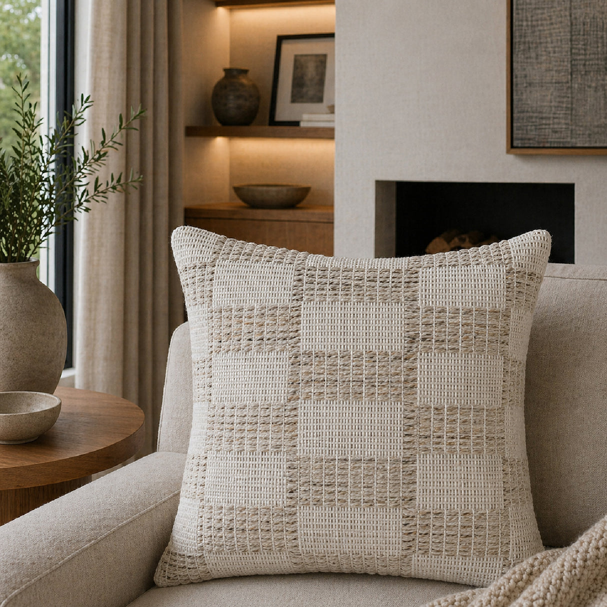 Modern European furniture - Cotton Patterned Poly Insert Pillow - www.oroa.com | Oroa.com