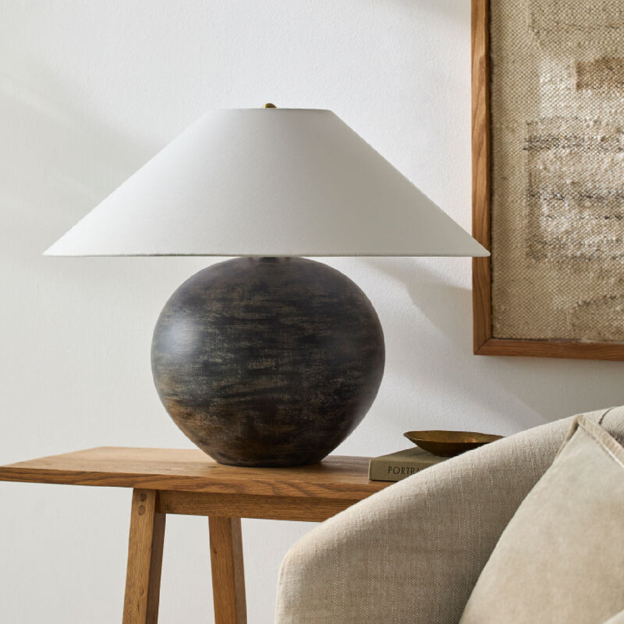 Modern European furniture - Rustic Black Ceramic Table Lamp - www.oroa.com | Oroa.com