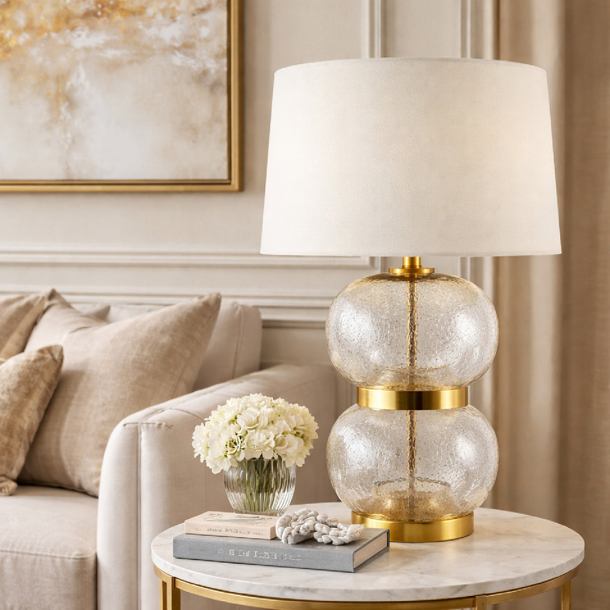 Textured Clear Glass Table Lamp | Oroa.com