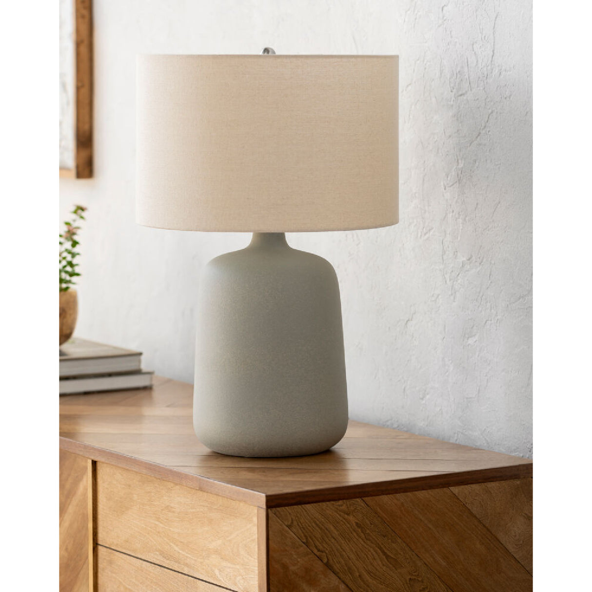 Ceramic Beige Linen Table Lamp | Oroa.com