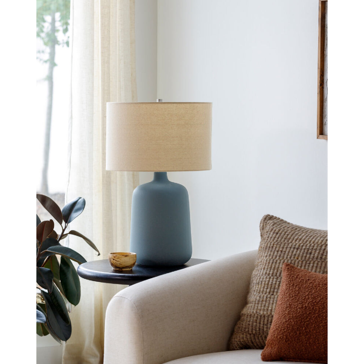 Ceramic Beige Linen Table Lamp | Oroa.com