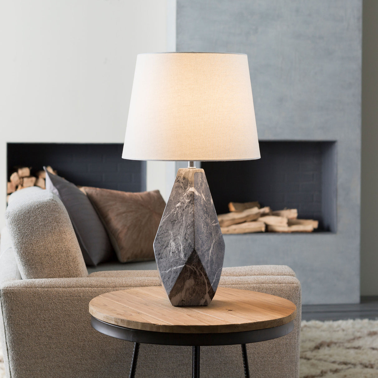 Modern European furniture - Marbled Black Ceramic Table Lamp - www.oroa.com | Oroa.com