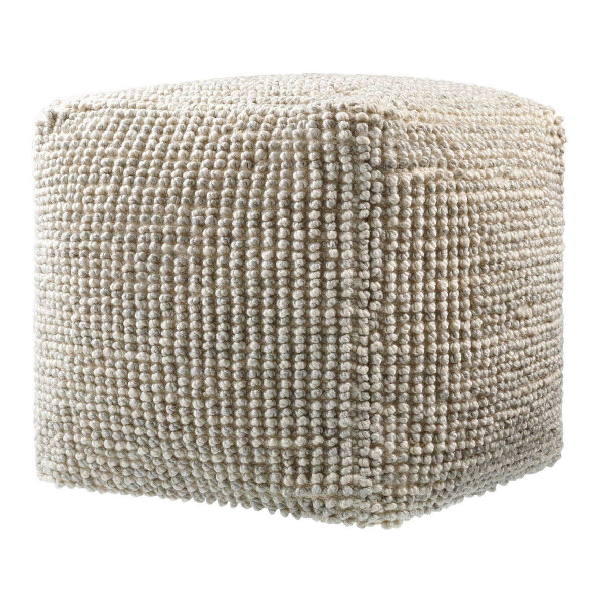 Gray Woven Cube Outdoor Pouf | Oroa.com