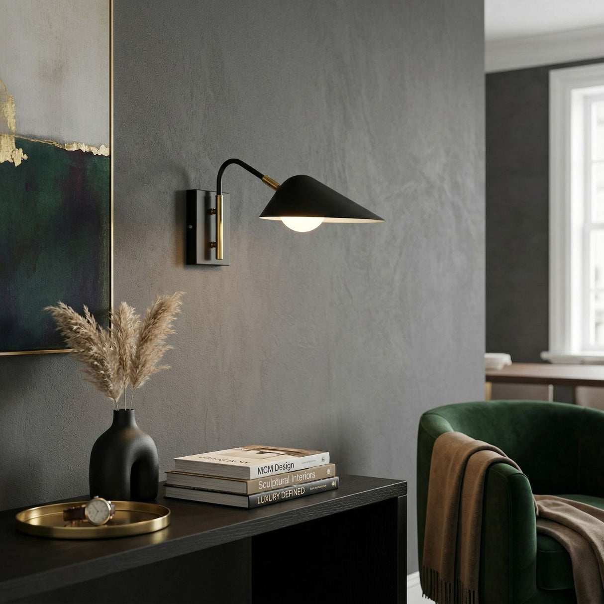 Modern European furniture - Black Iron Modern Wall Lamp - www.oroa.com | Oroa.com