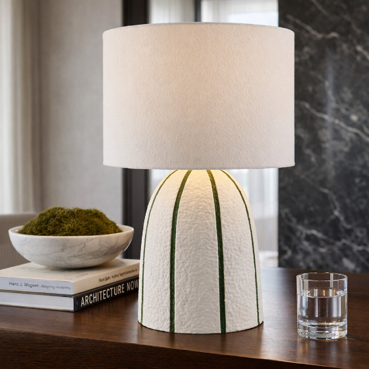 Vertical Lined Ceramic Table Lamp | Oroa.com