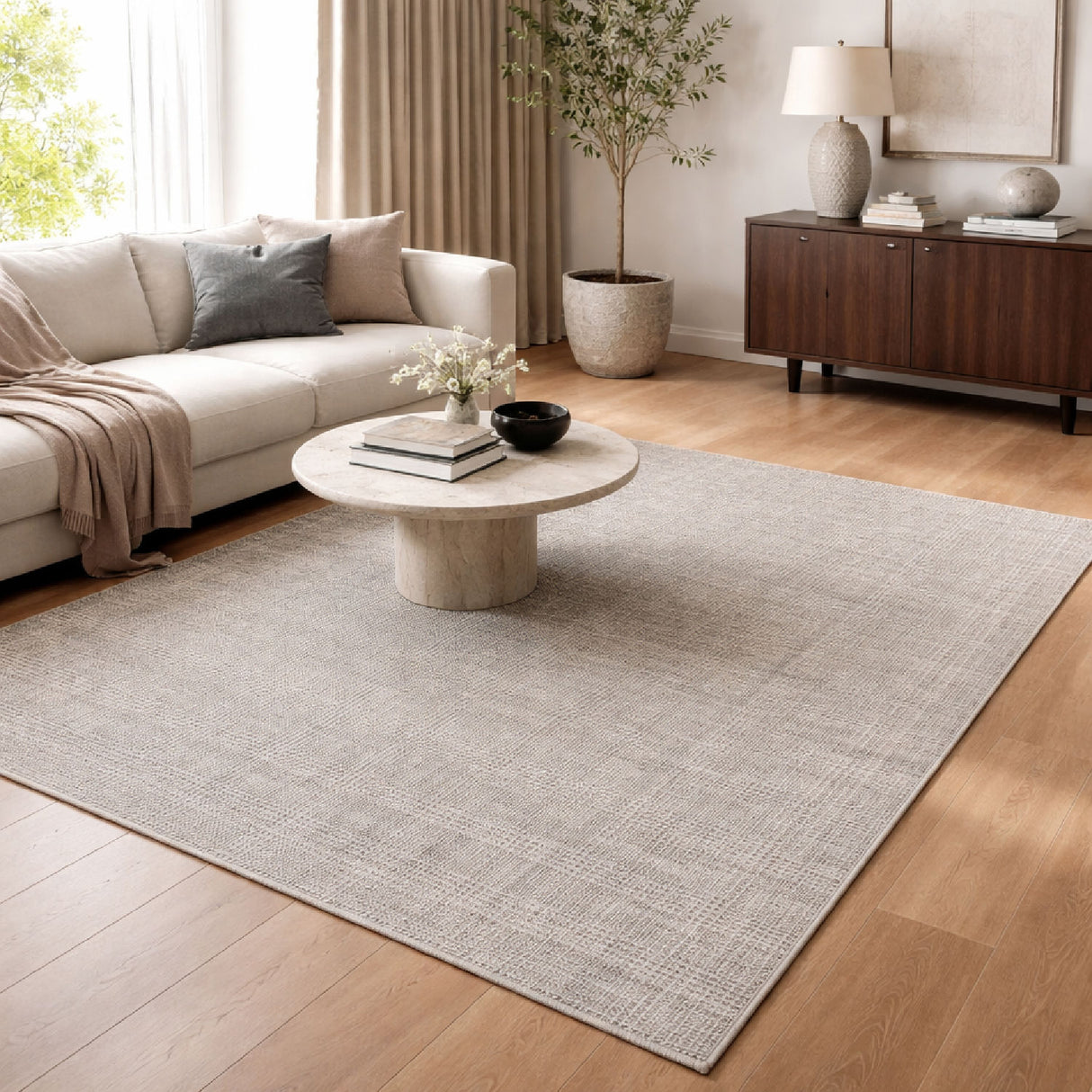 Modern furniture - Hand-Loomed Gray Yarn Carpet - www.oroa.com | Oroa.com