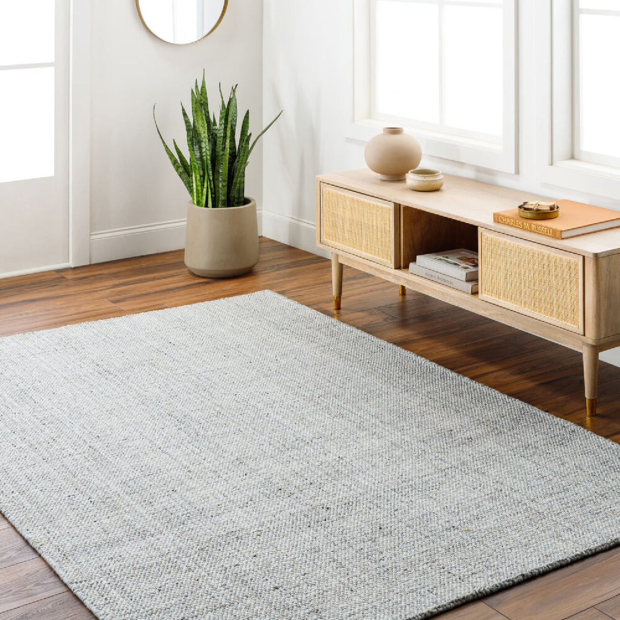 Modern furniture - Hand-Loomed Gray Yarn Carpet - www.oroa.com | Oroa.com