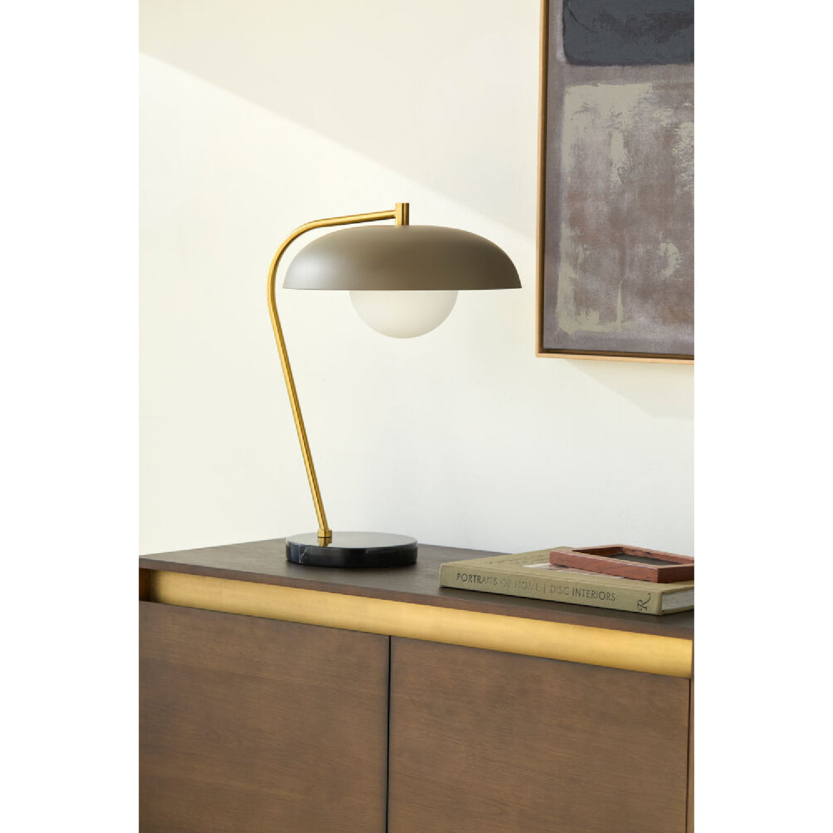 Glass Shade Sloped Table Lamp | Oroa.com