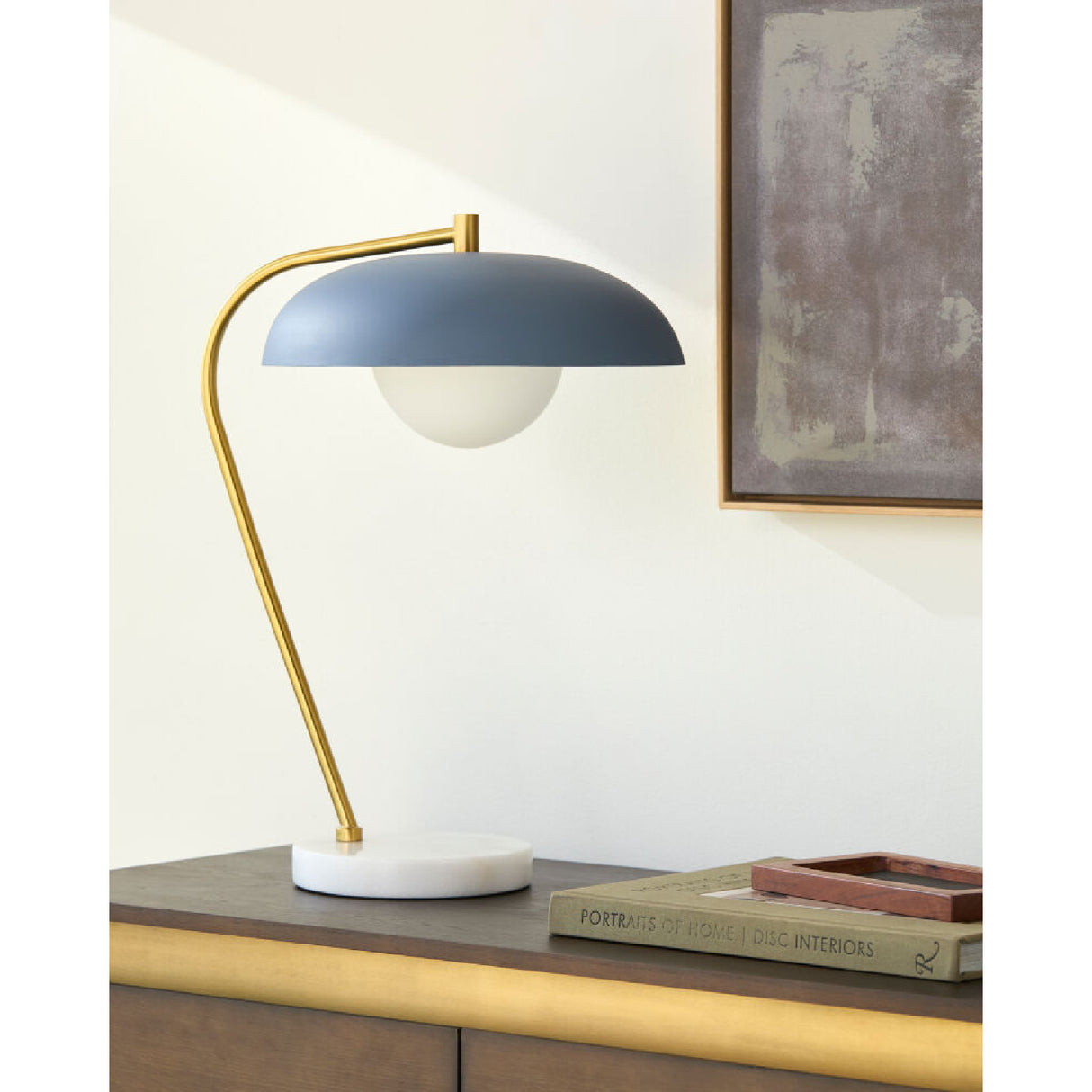 Glass Shade Sloped Table Lamp | Oroa.com