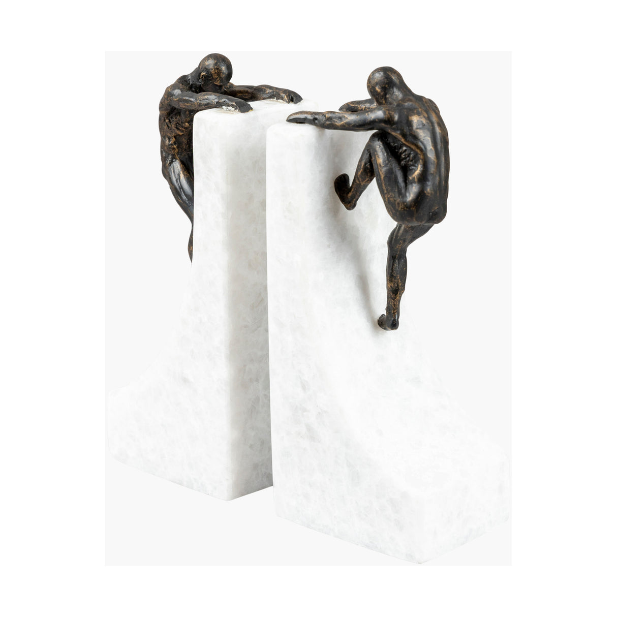Modern European furniture - Marble & Bronze Bookend Set (2) - www.oroa.com | Oroa.com