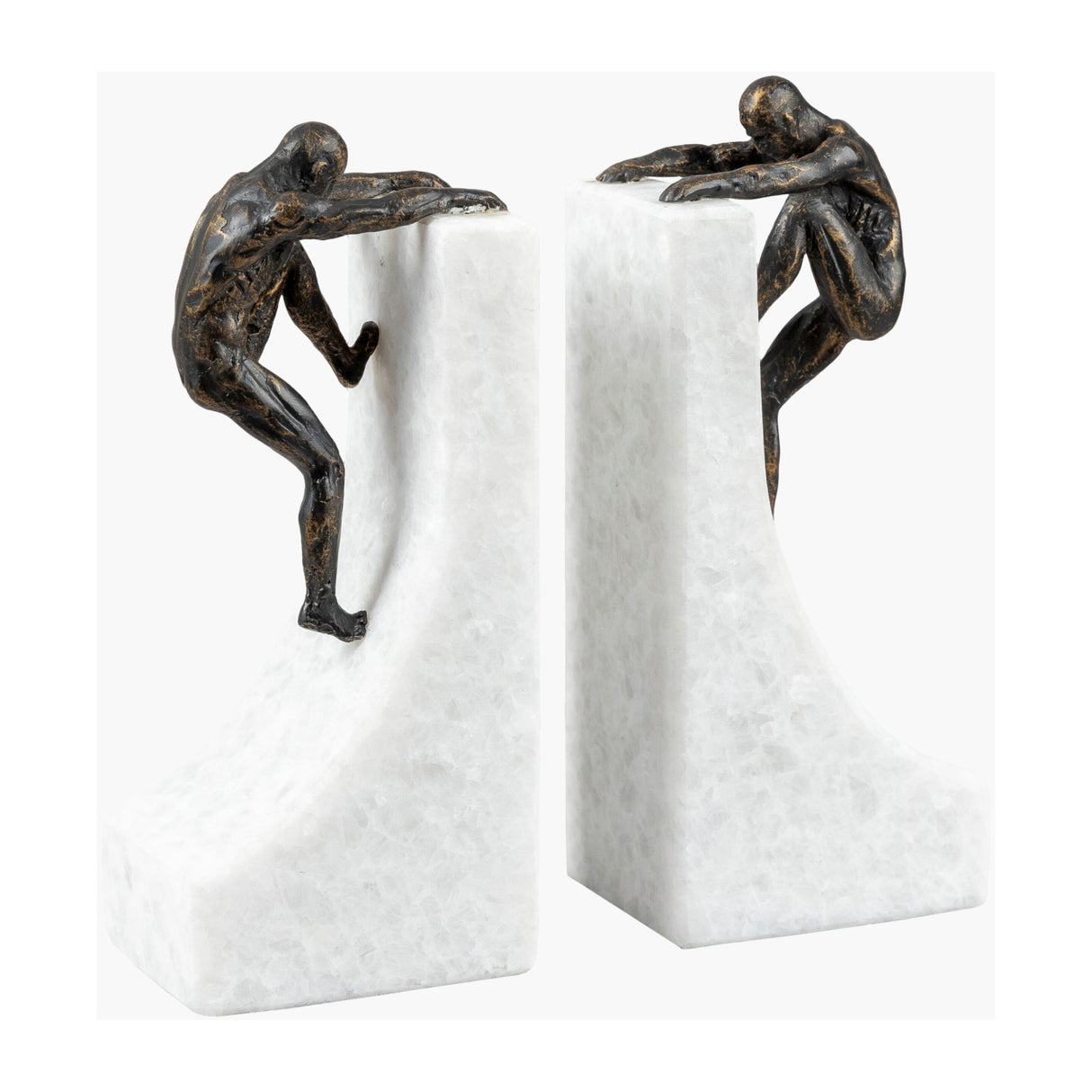 Modern European furniture - Marble & Bronze Bookend Set (2) - www.oroa.com | Oroa.com