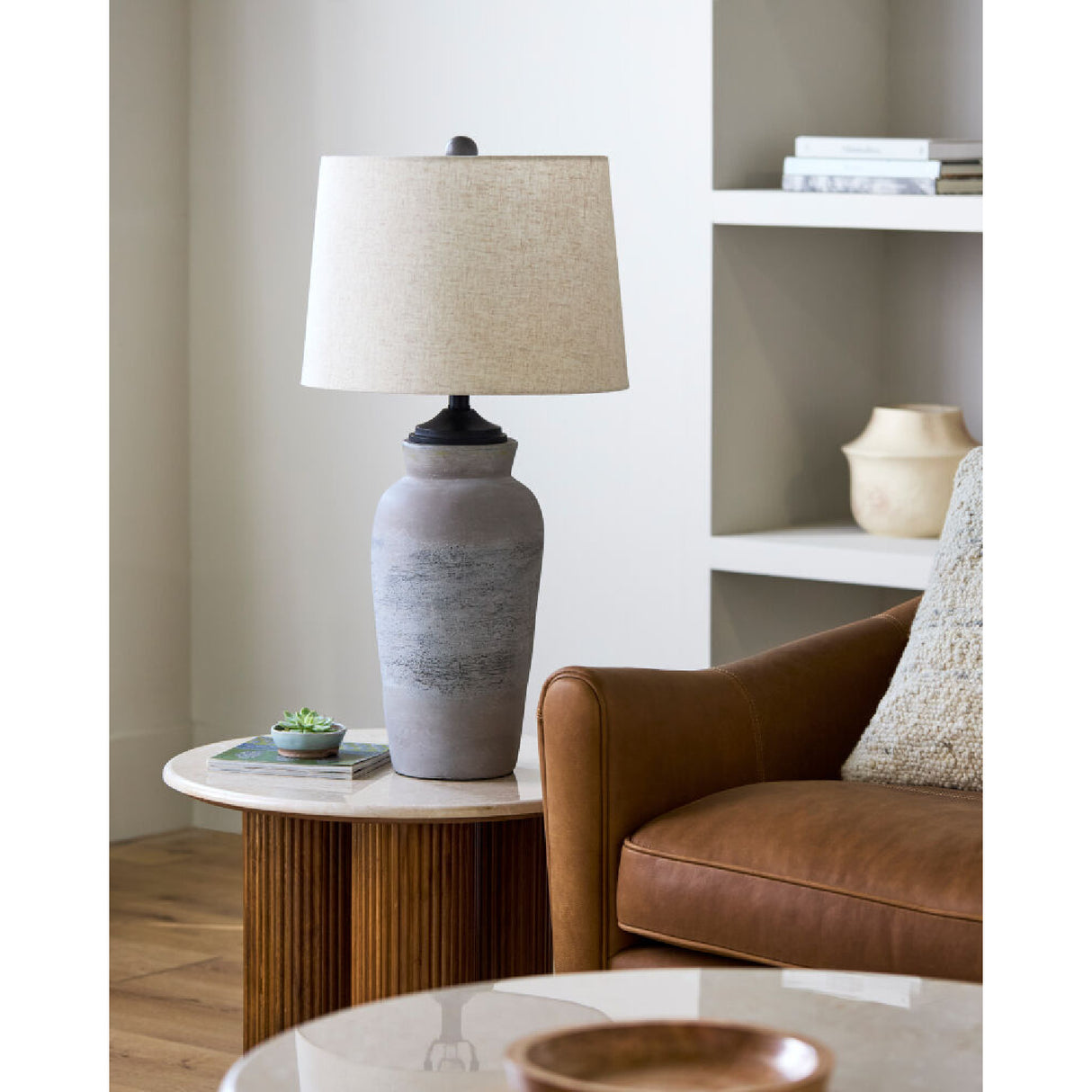 Modern European furniture - Gray Paper Accent Table Lamp - www.oroa.com | Oroa.com