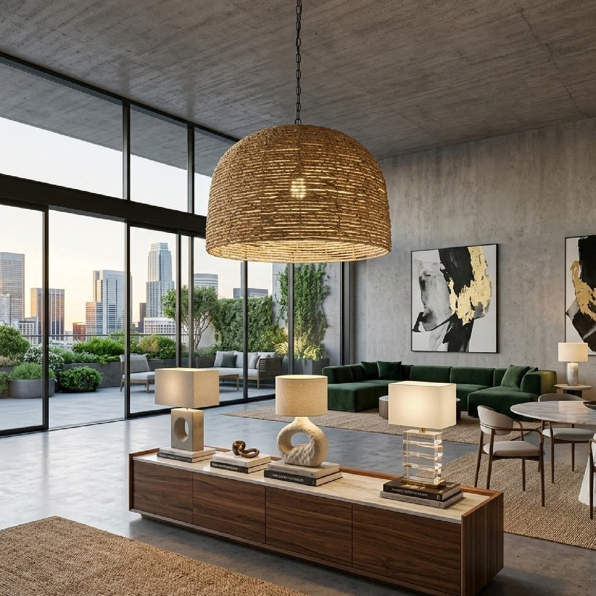 Modern European furniture - Rattan Dome Pendant Lamp - www.oroa.com | Oroa.com