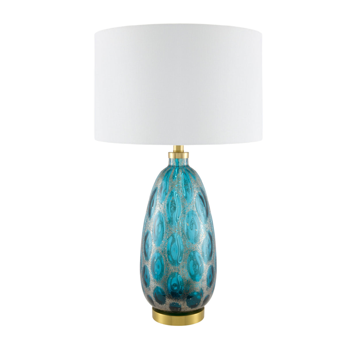Hand-painted Blue Glass Table Lamp | Oroa.com