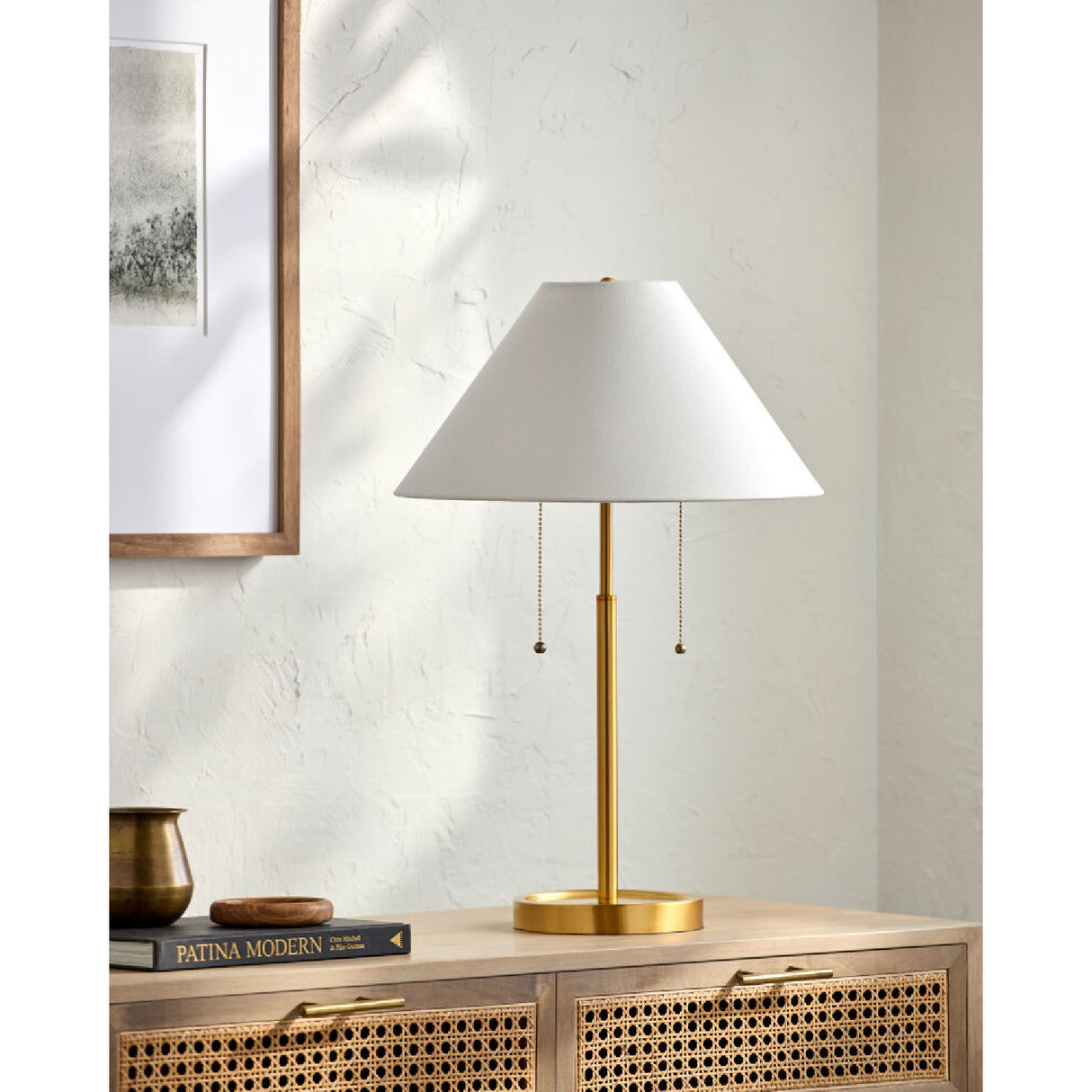 Modern European furniture - White Linen Gold Table Lamp - www.oroa.com | Oroa.com