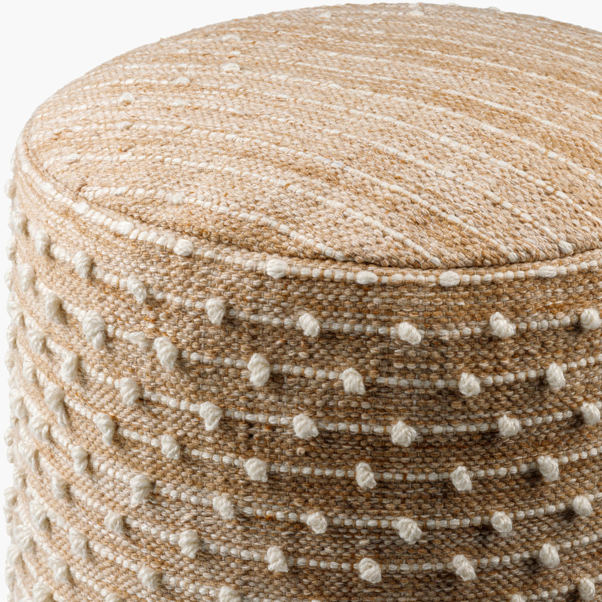 Beaded Beige Outdoor Pouf | Oroa.com