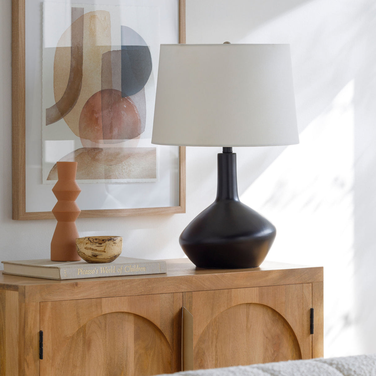 Modern European furniture - Ceramic White Linen Table Lamp - www.oroa.com | Oroa.com
