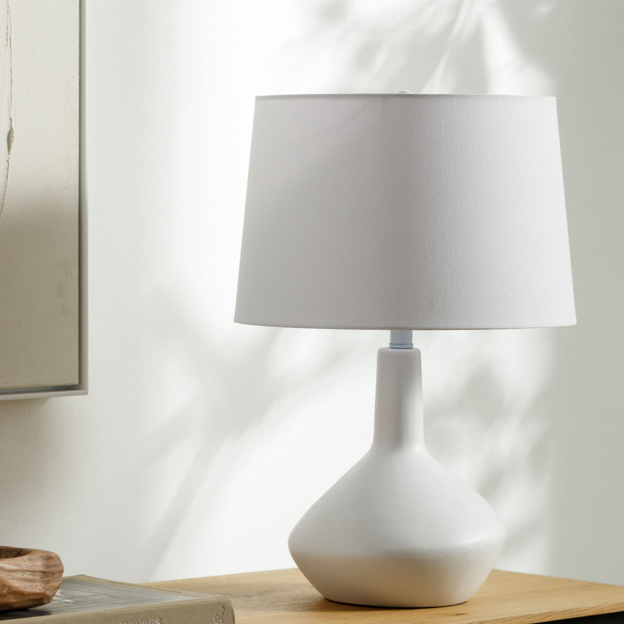 Modern European furniture - Ceramic White Linen Table Lamp - www.oroa.com | Oroa.com