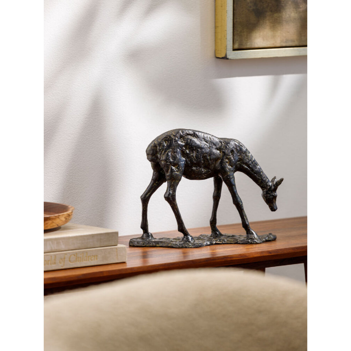 Modern European furniture - Antiqued Iron Deer Sculpture - www.oroa.com | Oroa.com