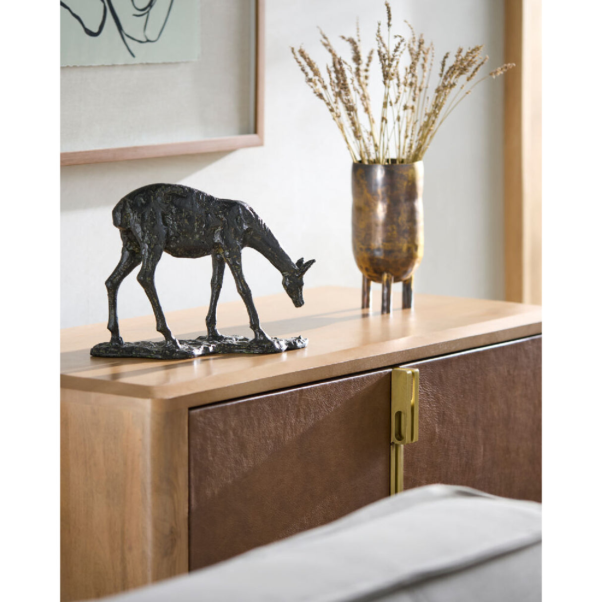 Modern European furniture - Antiqued Iron Deer Sculpture - www.oroa.com | Oroa.com