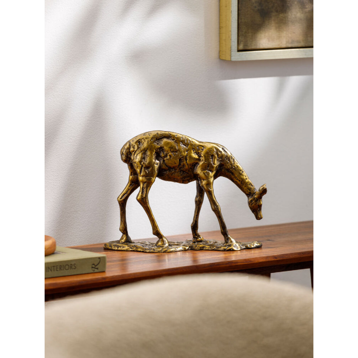 Modern European furniture - Antiqued Iron Deer Sculpture - www.oroa.com | Oroa.com