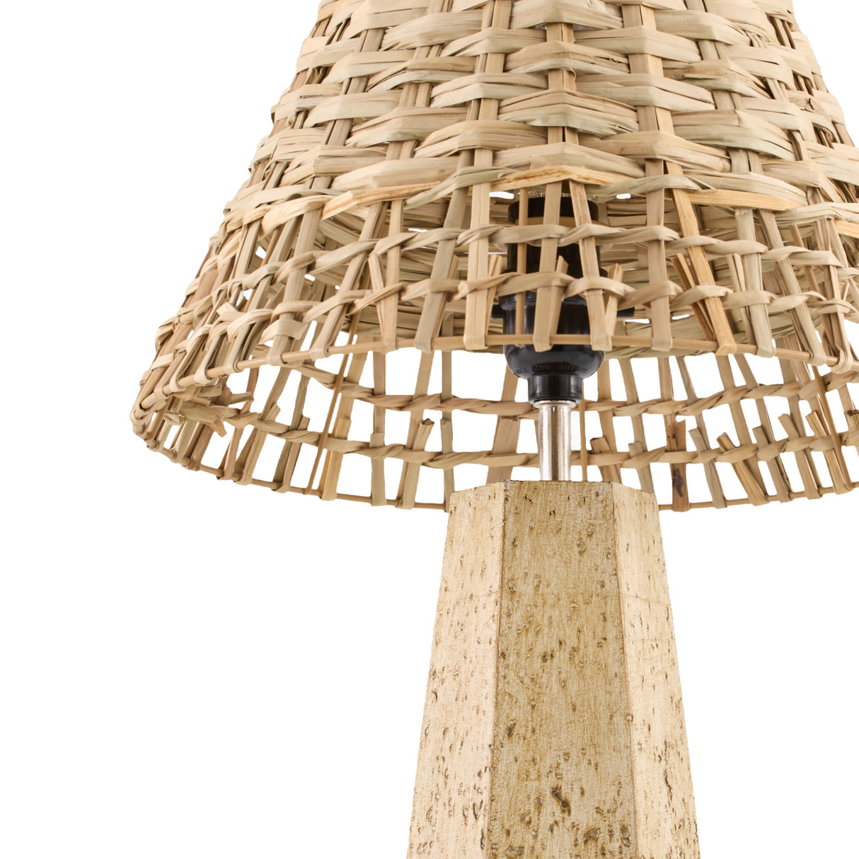 Modern European furniture - Braided Rattan Travertine Table Lamp - www.oroa.com | Oroa.com