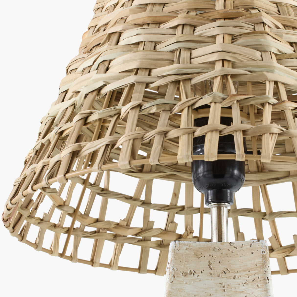 Modern European furniture - Braided Rattan Travertine Table Lamp - www.oroa.com | Oroa.com