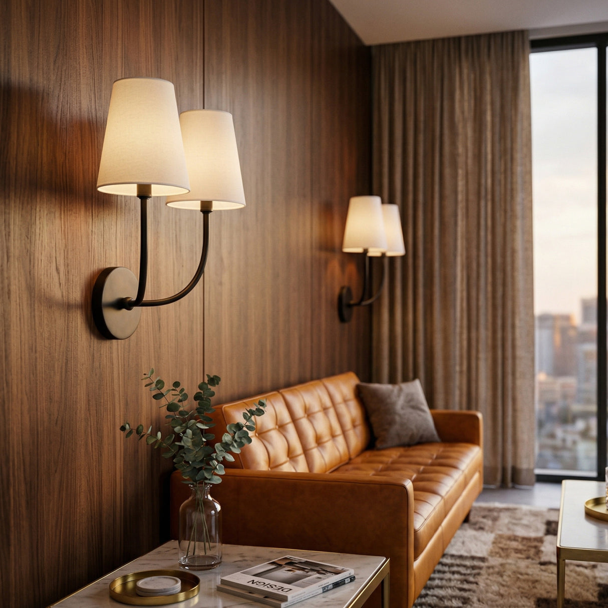 Modern European furniture - White Cotton 2-Light Wall Lamp - www.oroa.com | Oroa.com