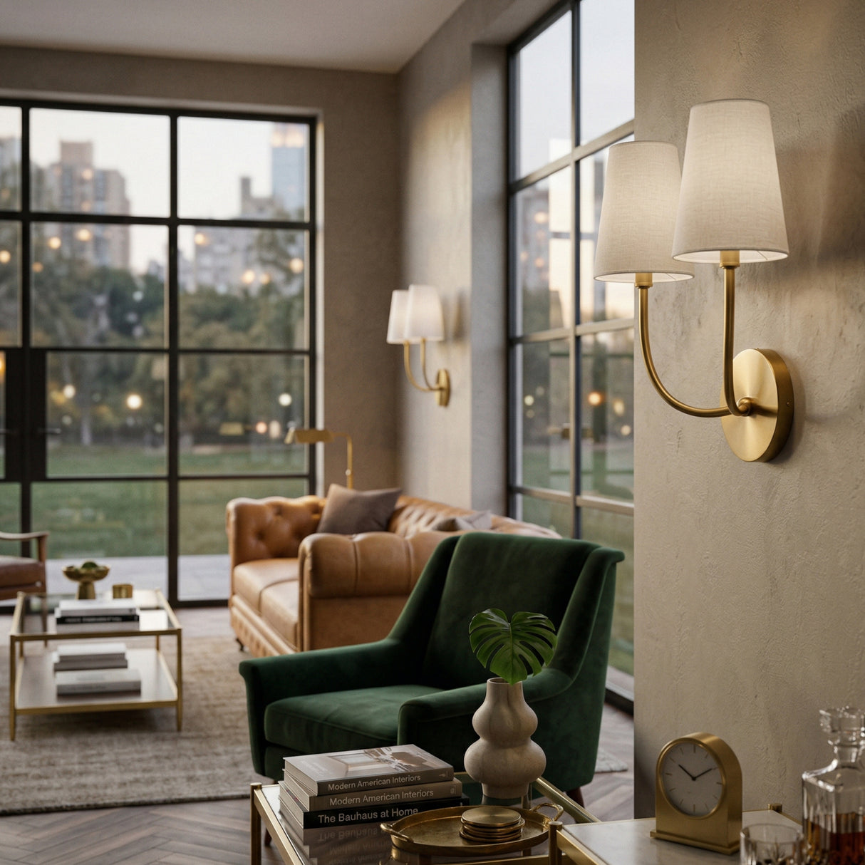 Modern European furniture - White Cotton 2-Light Wall Lamp - www.oroa.com | Oroa.com