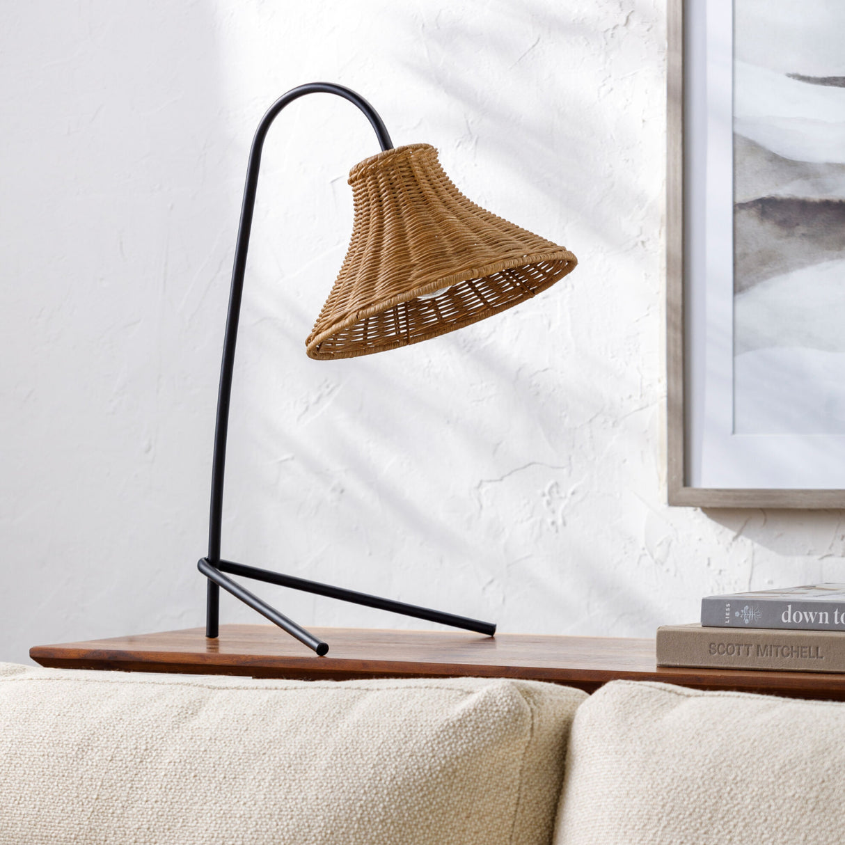 Modern European furniture - Tan Rattan Accent Table Lamp - www.oroa.com | Oroa.com