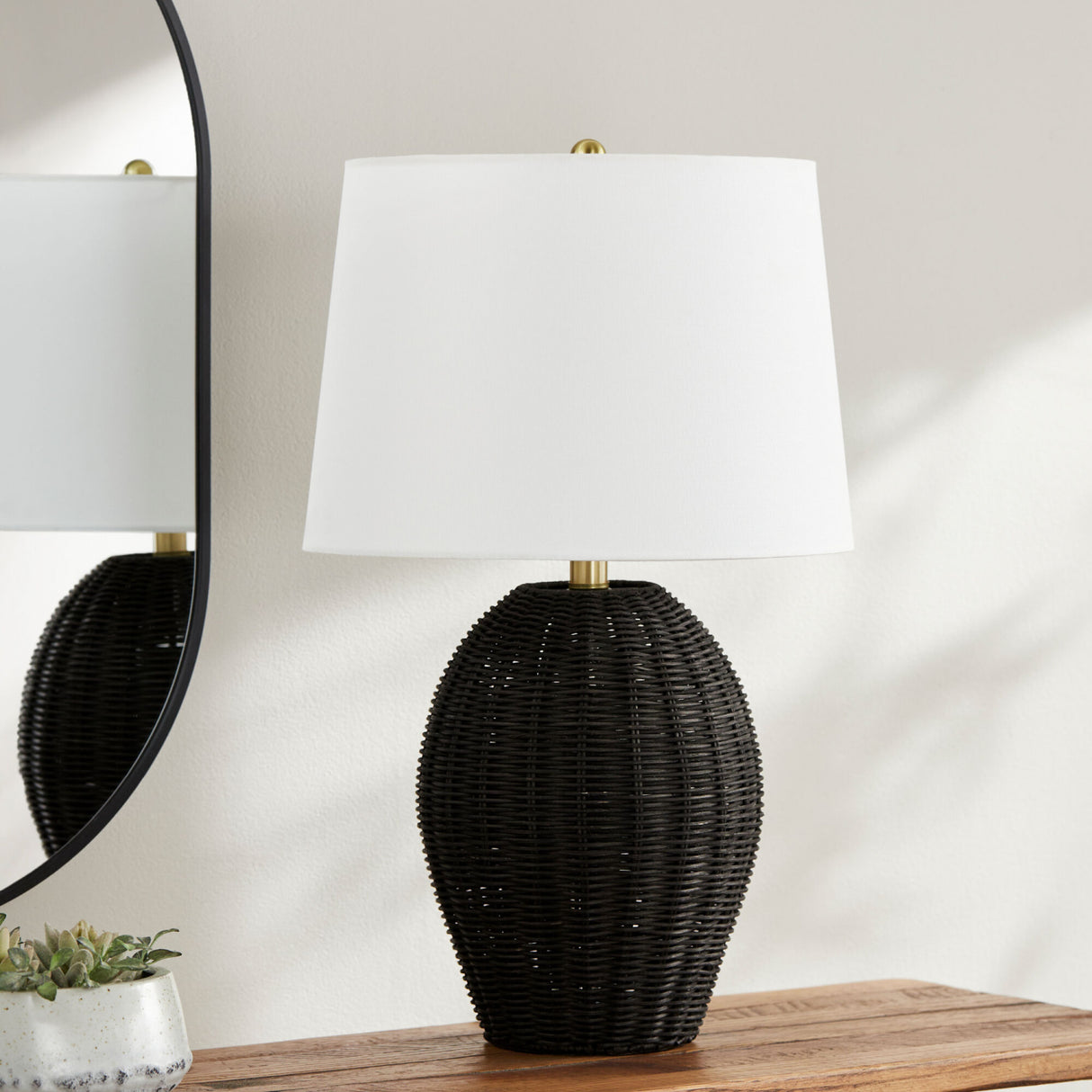 Modern European furniture - Rattan Base Accent Table Lamp L - www.oroa.com | Oroa.com