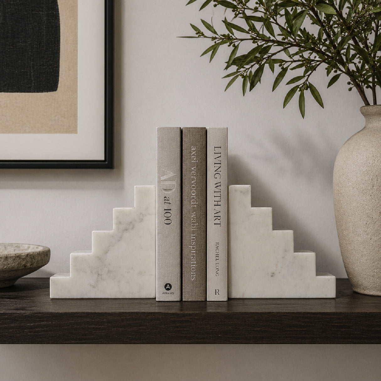 Modern European furniture - Marble Stairs Bookends (2) - www.oroa.com | Oroa.com