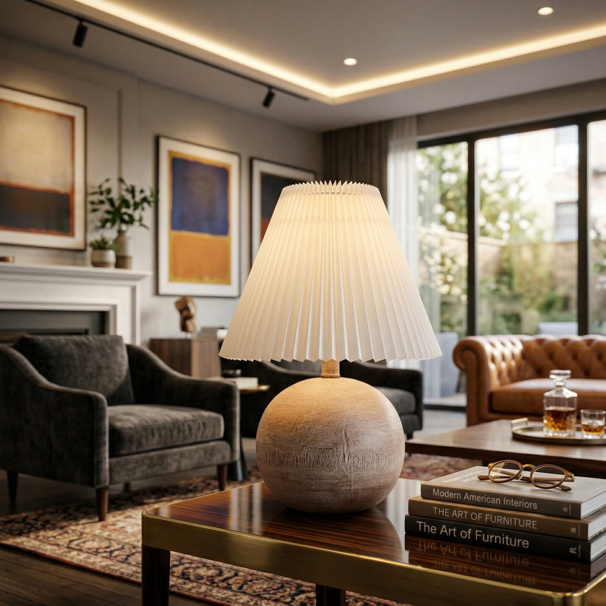 Modern European furniture - Pleated White Linen Table Lamp - www.oroa.com | Oroa.com