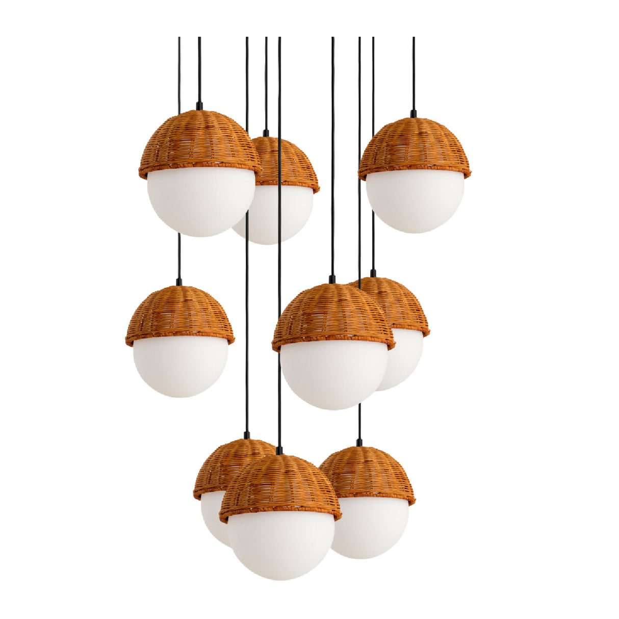 Modern European furniture - White Glass Sphere 9-Light Chandelier - www.oroa.com | Oroa.com