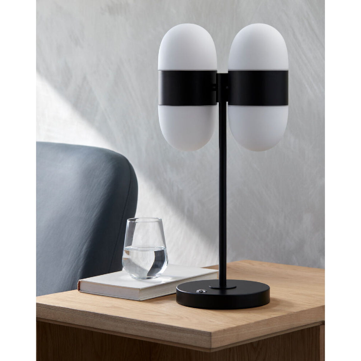 Modern European furniture - Dual White Glass Table Lamp - www.oroa.com | Oroa.com