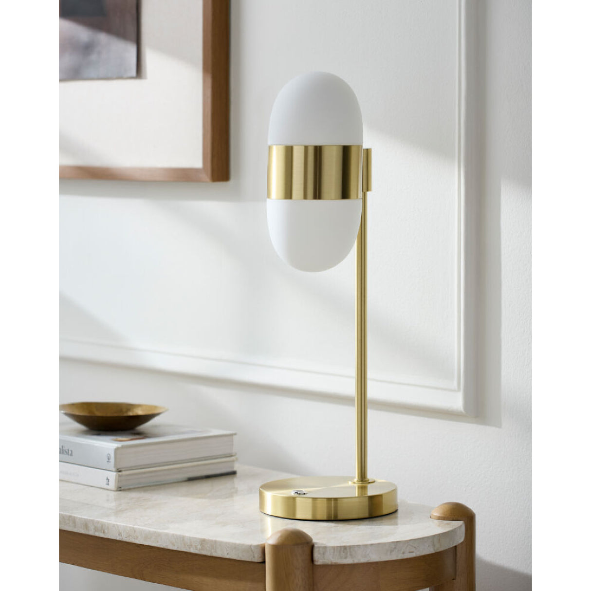 Modern European furniture - Metal Framed Glass Table Lamp - www.oroa.com | Oroa.com