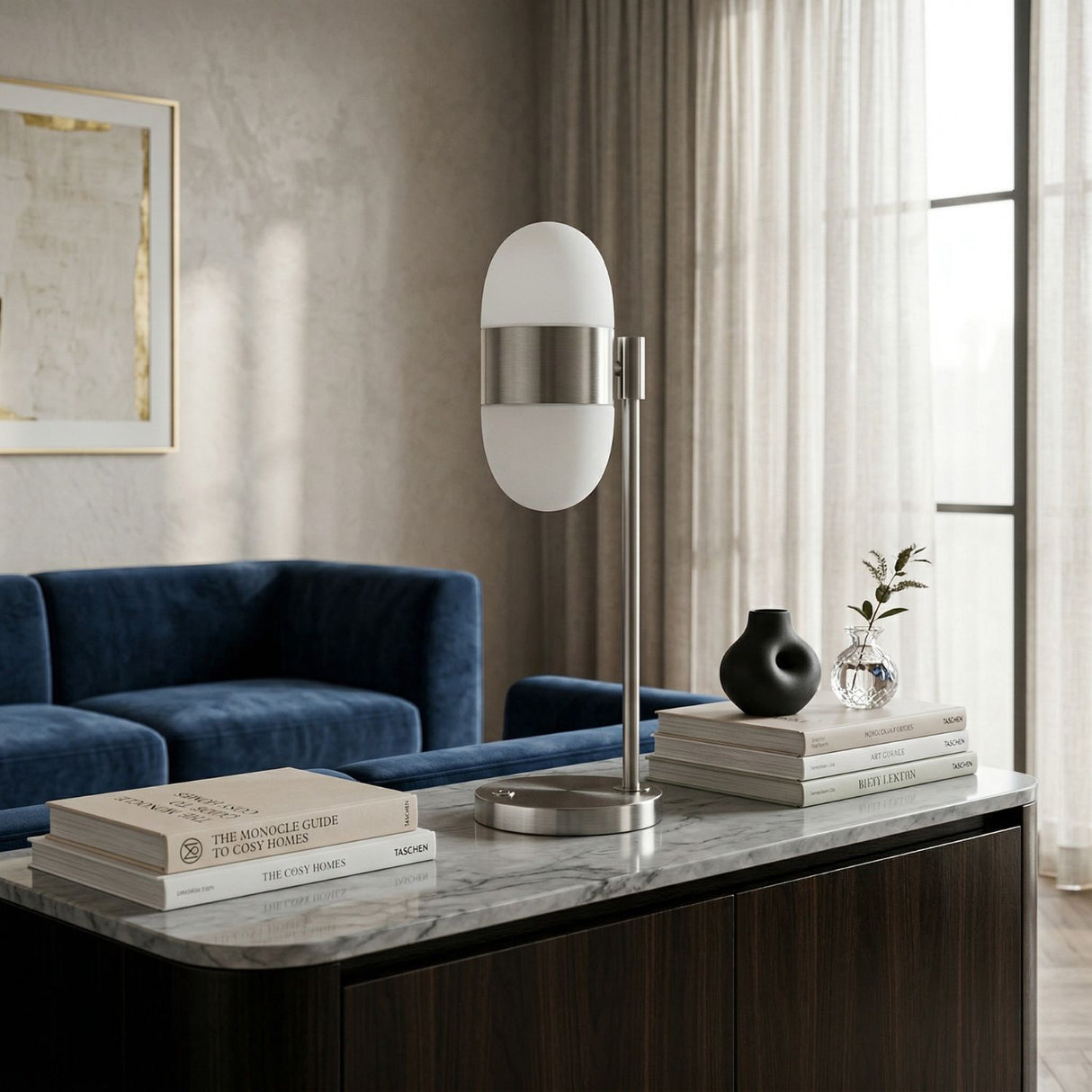 Modern European furniture - Metal Framed Glass Table Lamp - www.oroa.com | Oroa.com
