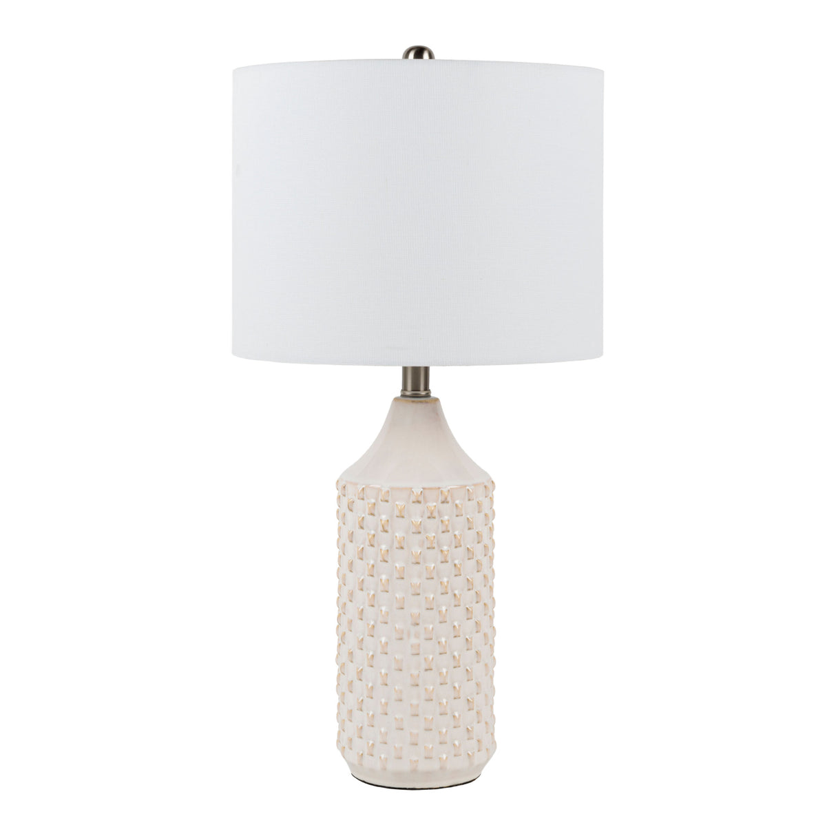 Modern European furniture - White Ceramic Linen Table Lamp - www.oroa.com | Oroa.com