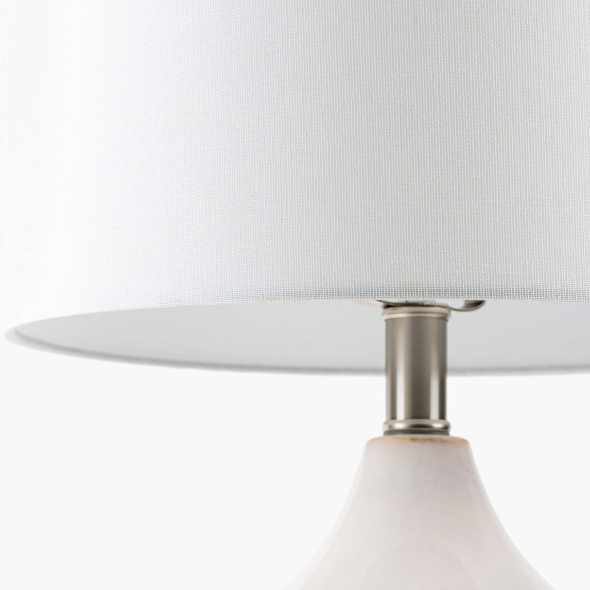 Modern European furniture - White Ceramic Linen Table Lamp - www.oroa.com | Oroa.com