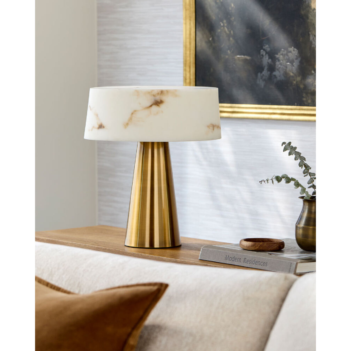 White Stone Shade Table Lamp | Oroa.com
