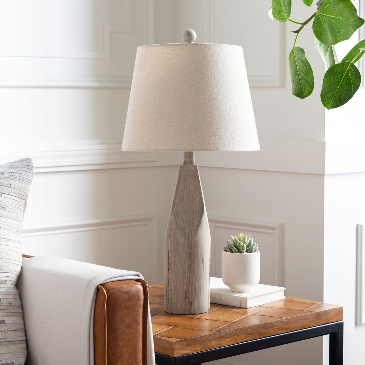 Modern European furniture - Weathered Gray Accent Table Lamp - www.oroa.com | Oroa.com