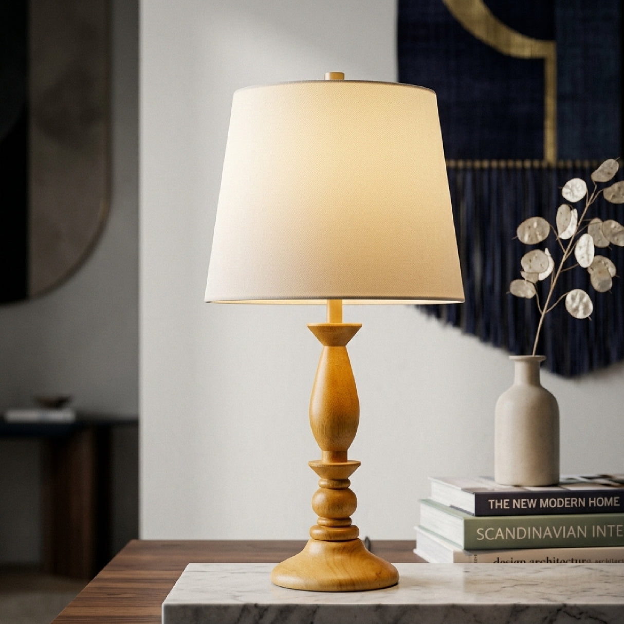 Modern European furniture - Linen Wood Veneer Table Lamp - www.oroa.com | Oroa.com