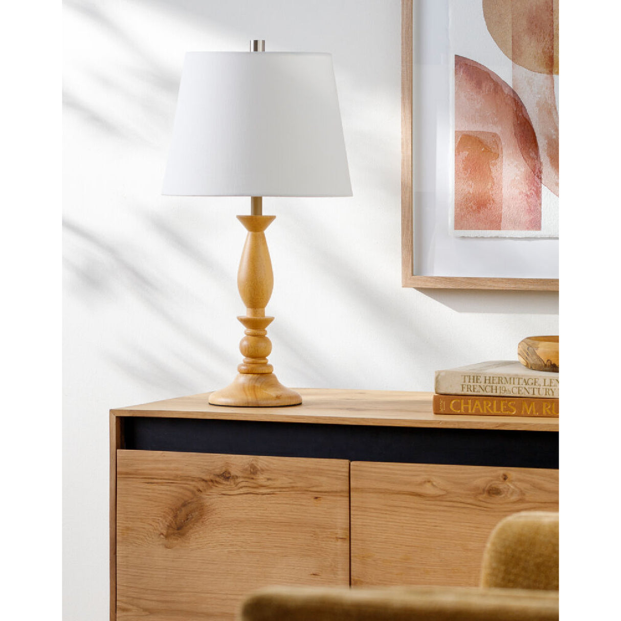 Modern European furniture - Linen Wood Veneer Table Lamp - www.oroa.com | Oroa.com